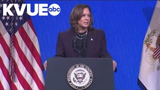 Vice President Kamala Harris addresses gun control economy and more in Houston [upl. by Dnomaj]