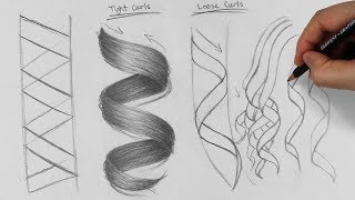 How to Draw Long Curly Hair [upl. by Etteve]