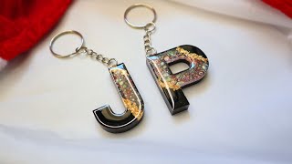 DIY Epoxy Resin Craft and Accessories for Beginners  Resin Letter keychains  Alphabet Keychain [upl. by Kreindler36]