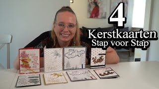 4 Kerstkaarten maken met Studiolight  foiled en glitter [upl. by Nosille]