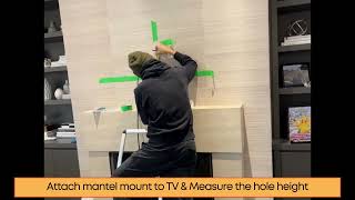 MM815 Mantel Mount Motorized mount wall installation on tile wall [upl. by Ronald]