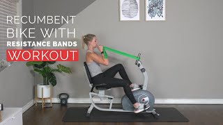 Recumbent Bike With Resistance Bands Workout [upl. by Pentheam]