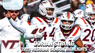 Dorian Strong 2023 Regular Season Highlights  Virginia Tech CB [upl. by Gnilyam]