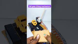 Toll gate lifting mechanism DC motor simple project science experiments experiment DC diy [upl. by Ycart]