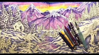 Mythomorphia AdultColoring Snow Scene [upl. by Nahtanohj]