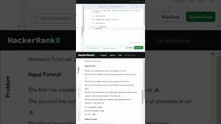 Hackerrank  Python  Sets  Set Mutation coding hackerranksolutions codehacker maths code [upl. by Esilahc]