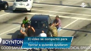 Policía busca a samaritanos que ayudaron a mujer que sufrió episodio médico mientras conducía [upl. by Wendolyn]