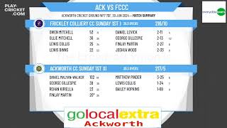 Ackworth CC Sunday 1st XI v Frickley Colliery CC Sunday 1st XI [upl. by Kerri]