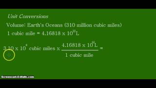 Unit Conversion Cubic Miles mi3 to liters L for the Earths Seawater [upl. by Lucian]