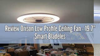 Review Orison Low Profile Ceiling Fan  197quot Smart Bladeless ceiling fans with light and remote3 C [upl. by Elison941]