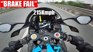 🔞BMW S1000RR BRAKE FAIL AT 215 Kmh😲 [upl. by Briscoe]