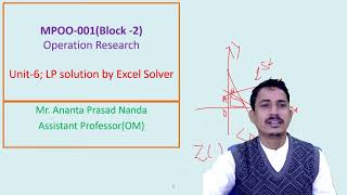 6 Application of Excel Solver to Solve LPP MMPO  001 Operations Research Part 11 [upl. by Baiel830]