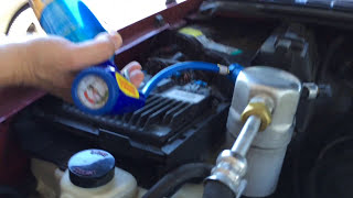 Seal AC Leak and Add Freon To A Vehicle DIY FREE Info [upl. by Kciredes110]