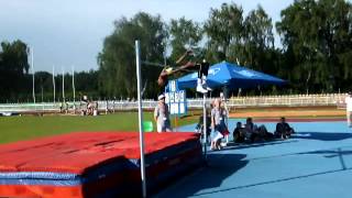 Mutaz Barshim 230m with 4 step flying  17062012 Warsaw HS [upl. by Ennirok]