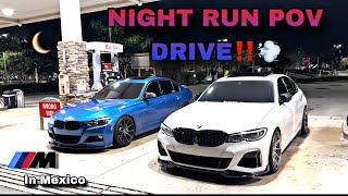 2 TUNED BMW 340I”S TEARING UP THE STREETS AT NIGHT PLUS RANDOM AUDI PULLS UP WANTING THE SMOKE‼️🔥💨 [upl. by Pierrepont]