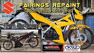 Raider150 fi fairings repaint  Spoon yellow  Raider fi [upl. by Garry]