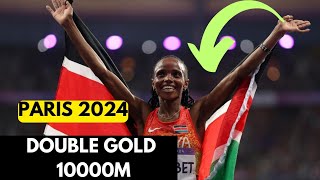 DOUBLE GOLD Beatrice Chebet wins Kenyas second Olympics gold in womens 10000M [upl. by Freida770]