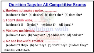 Questions Tags Practice Set02  Questions Tags in English grammar with Examples  Question tags [upl. by Sonni]