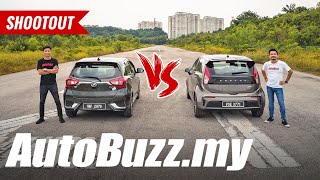 Drag Race Perodua Myvi vs Proton Iriz  AutoBuzzmy [upl. by Arlina838]