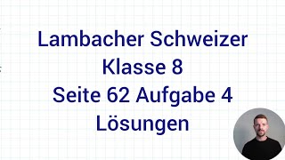 Lineare Gleichung grafisch lösen  Lambacher Schweizer Mathe 8 NRW G9 Seite 62 Aufgabe 4 [upl. by Munster]