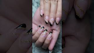 جل على ظفر طبيعي 🖤✨ nails nailart manicure naildesign gelnails gel explore syria sweida [upl. by Neirda]