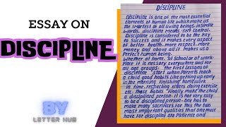 Discipline essay in English  Essay on Discipline  Discipline essay  Essay writing Discipline [upl. by Aissatsana]