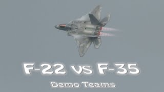 4K F22 vs F35 Amazing video Pacific Airshow 60fps 2023 Saturday [upl. by Eidac]