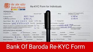 Bank Of Baroda ReKYC Form Fill Up 2024  Bank Of Baroda New ReKYC Form  Bank Of Baroda KYC Form [upl. by Rogerson]