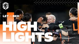 Highlights Letland  Nederland 8102021 WKkwalificatie [upl. by Dardani484]