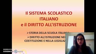 CONCORSO DOCENTI Il sistema scolastico italiano e il diritto allistruzione pillolediripasso [upl. by Edrei347]