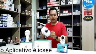 Câmera lâmpada IP como configurar e gravar no cartão de memória iCSee [upl. by Brie860]