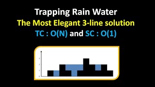 Trapping Rain Water  Most Elegant 3Line Solution  TC  ON  SC  O1 [upl. by Aimar]