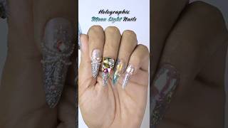 Moonlight Magic🌙 Holographic Nail art 💅✨ nailart ytshorts trendingshorts viralshorts Holonails [upl. by Tound419]