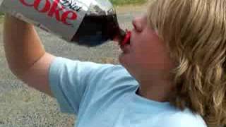 kid drinking the diet coke after mentos [upl. by Suilenrac]