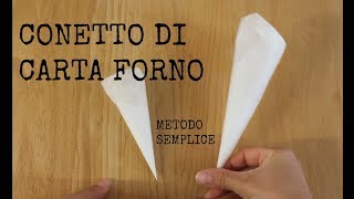 CORNETTO DI CARTA FORNO  METODO SEMPLICE  PER CIOCCOLATO E GHIACCIA REALE [upl. by Symer]