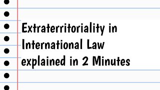 Extraterritoriality Meaning in Hindi and Urdu  Extraterritoriality in International Law [upl. by Millham300]