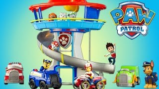 Pat Patrouille Quartier Général Paw Patrol Lookout Playset Toy Review Jouet Patrulla de Chachorros [upl. by Lulu]