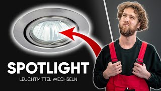 SPOTLIGHT wechseln  Glühbirne eines EINBAUSTRAHLER tauschen Anleitung [upl. by Hally]