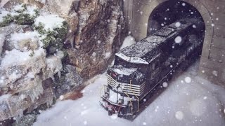 Model Trains In Snow  HO Scale Realistic Snow Scene [upl. by Palermo]