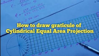 How to draw graticule of Cylindrical Equal Area Projection in Hindi II Cylindrical Projection [upl. by Pembrook]