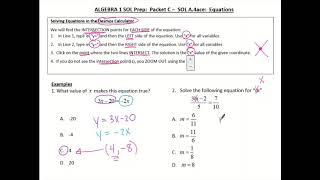 Algebra 1 SOL Packet C  Equations [upl. by Jessi332]