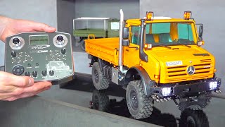 UNBOXING THE FIRST PROTOTYPE OF HYDRAULIC ScaleART UNIMOG FIRST TEST DRIVING UPHILL [upl. by Nagiam]