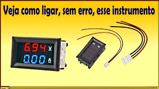 Como ligar o mini Voltímetro Amperímetro digital [upl. by Palmer]