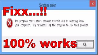 How to Fix MSVCP71dll Missing \u00100 Working  Windows 1087 2017 Tutorial [upl. by Aholah]