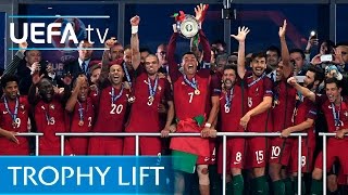 Ronaldo lifts the EURO trophy for Portugal [upl. by Cheri]