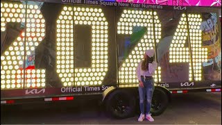 New York Manhattan Times Square New Year Eve 2024 Prepped Party Time Live [upl. by Htebazie]