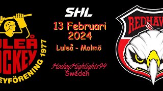 LULEÅ VS MALMÖ  13 FEBRUARI 2024  HIGHLIGHTS  SHL [upl. by Harrat]