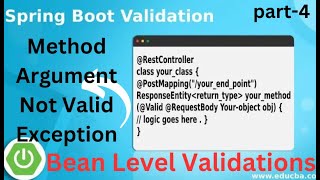 Method Argument NotValid Exception in SpringBoot  Spring Validations Exception Spring Boot [upl. by Nivonod]