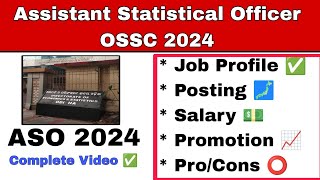 Assistant Statistical Officer Odisha  Assistant Statistical Officer Job Profile  Promotion Salary [upl. by Sander]