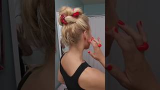 bun with bandana🐞 hairstyle hairtok bandanahairstyle hair hairtutorial [upl. by Ellennoj]